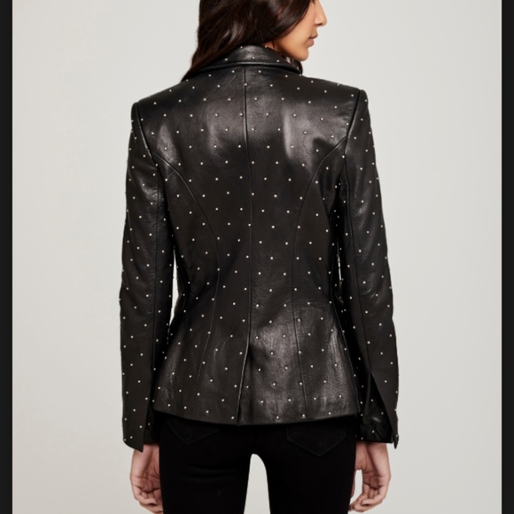 COPY - L'AGENCE Montegoi studded leather blazer - Picture 3 of 4